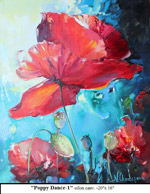 Poppy Dance-1, Oil on Canvas